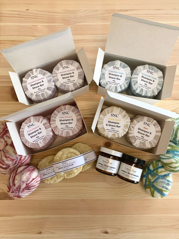 Variety of locally-made, sustainable bath products available at the GreenUP Store in Peterborough